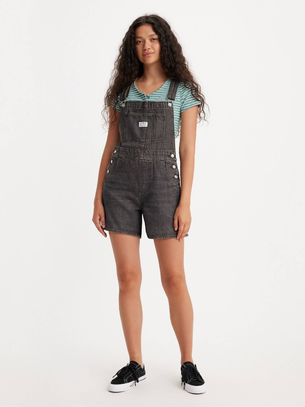 Levi's Women's Size Medium Live Wire Vintage Overall Shortalls - Picture 4 of 11